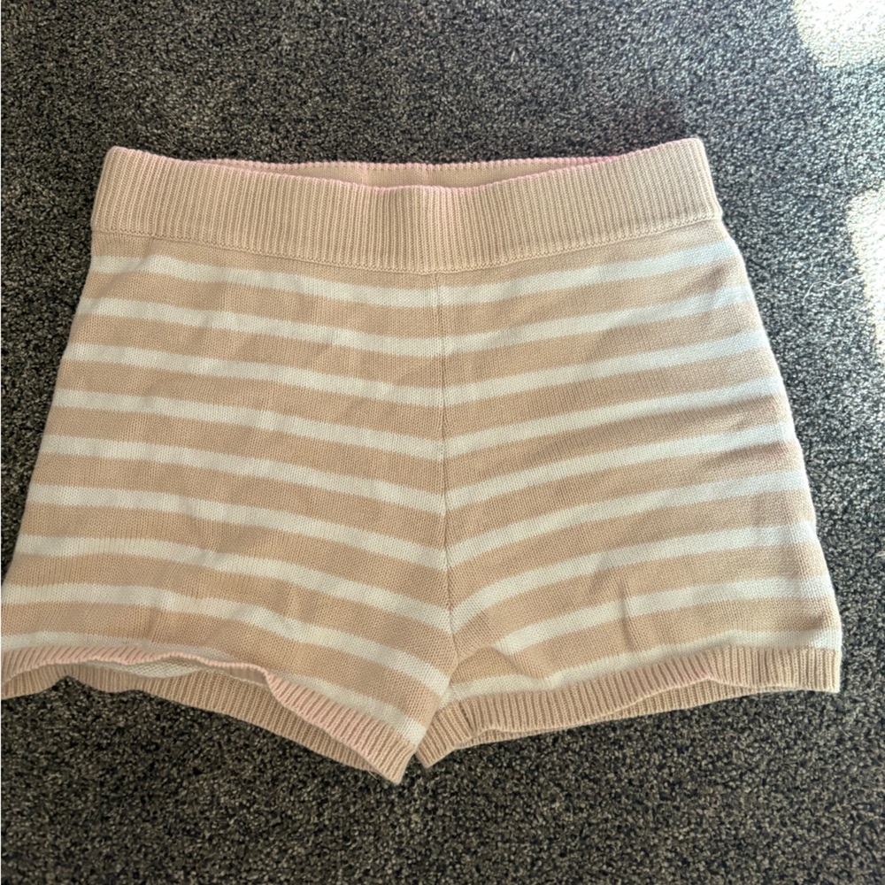Aerie Pink and Cream Knit Shorts